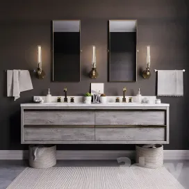 Bezier double floating vanity rh